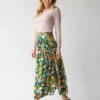 Natural Life Addie Midi Skirt - Green Yellow Daffodil