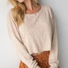 Natural Life Ellie Cropped Pullover - Cream