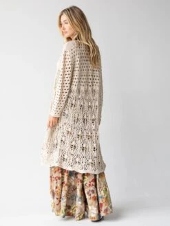 Natural Life Abigail Crochet Duster - Cream