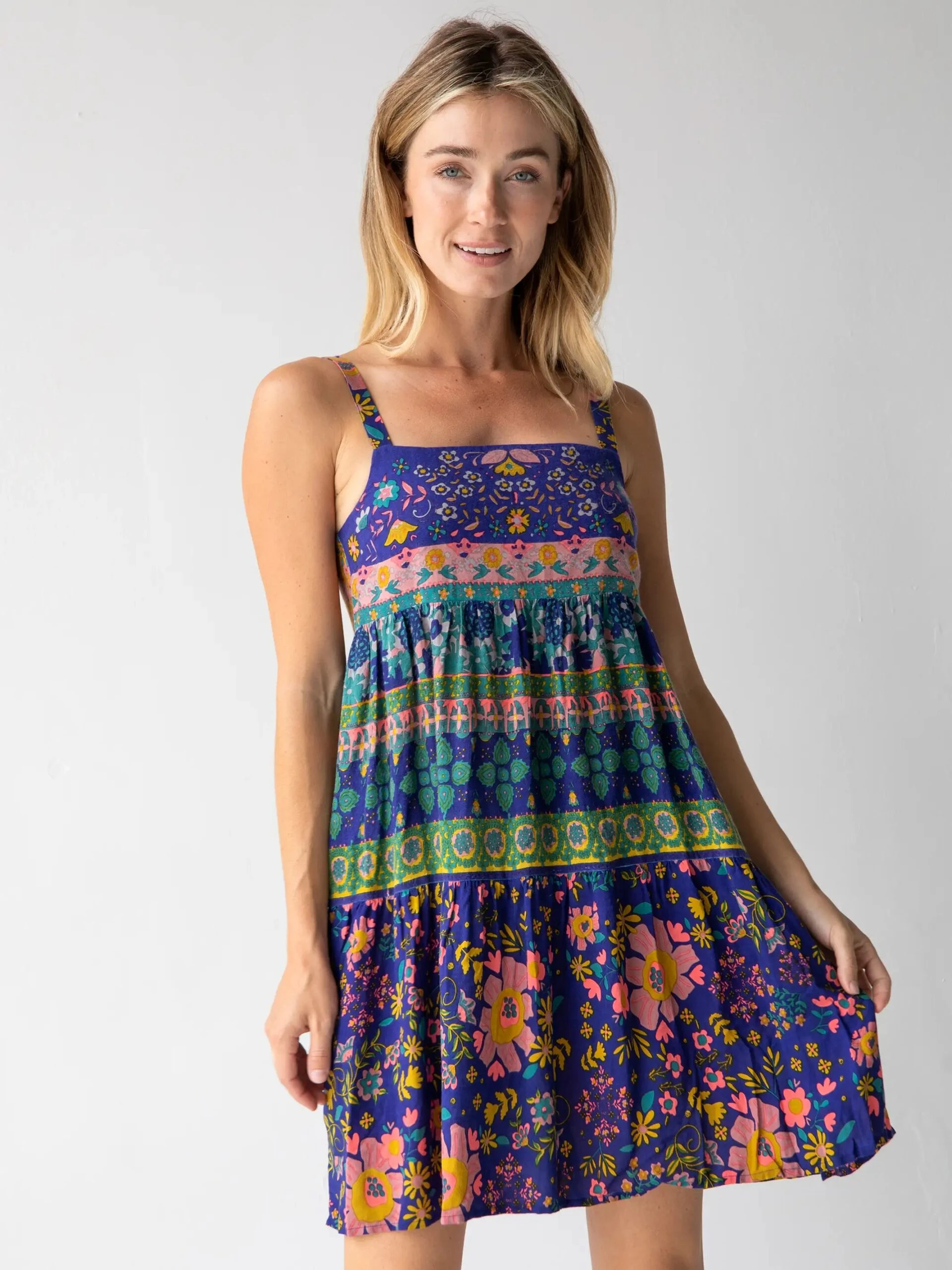 Natural Life Patricia Dress - Navy Grey Border 2 Natural Life Patricia Dress - Navy Grey Border - Image 2