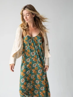 Natural Life Lizzie Midi Dress - Green Orange Floral -Natural Life Shop 484A8889 20copy