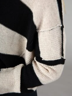 Natural Life Slouchy V-Neck Sweater - Black Tan -Natural Life Shop SWTR732 2