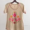 Natural Life Boho Tee Shirt - Folk Flower