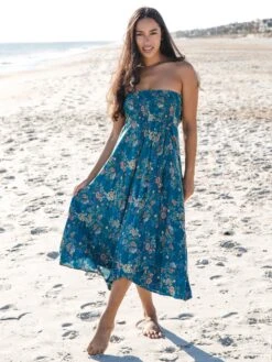 Natural Life Favorite Convertible Skirt - Dark Turquoise Rose