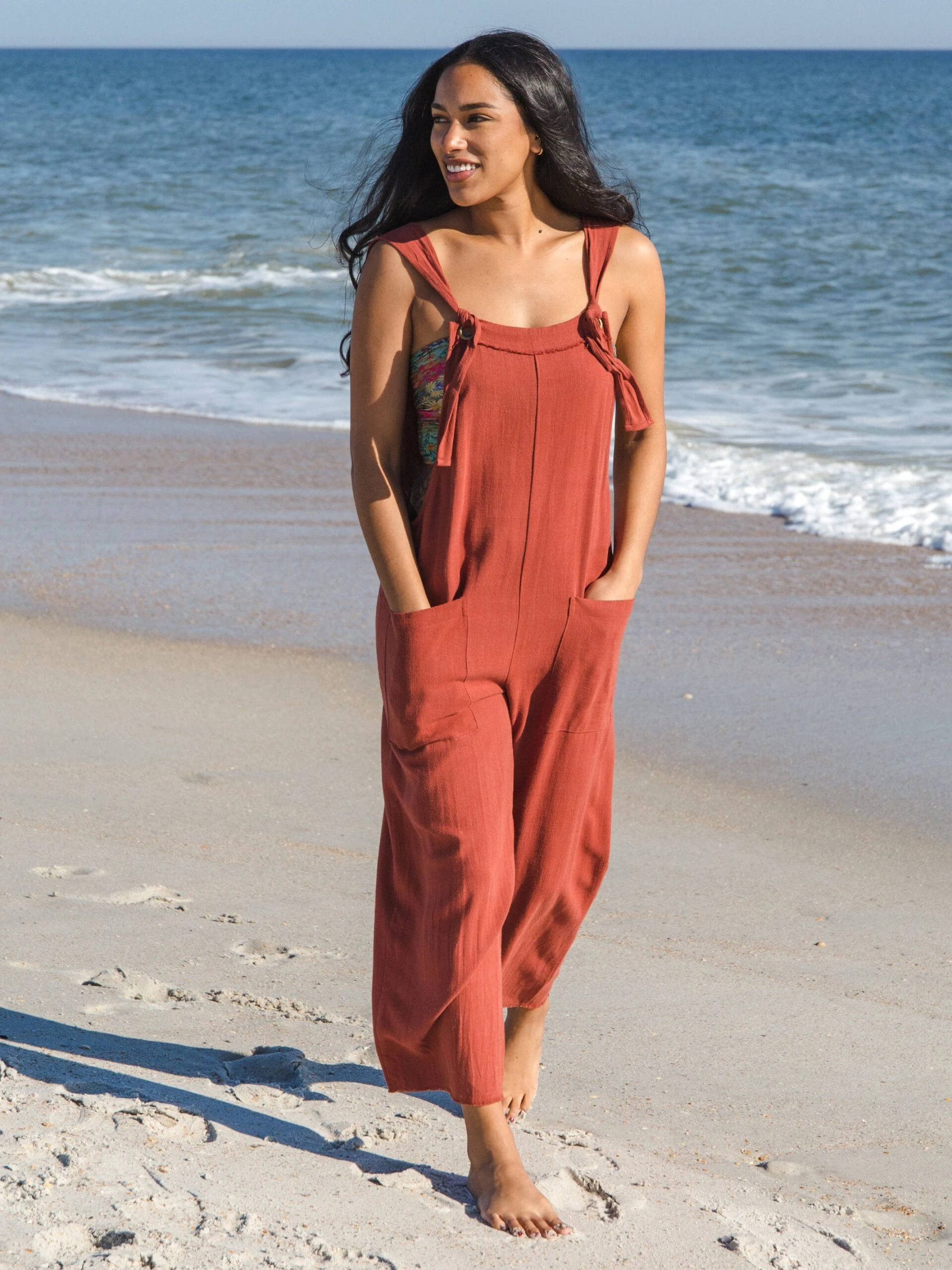 Natural Life Carly Wide-Leg Jumpsuit - Rust 2 Natural Life Carly Wide-Leg Jumpsuit - Rust - Image 2