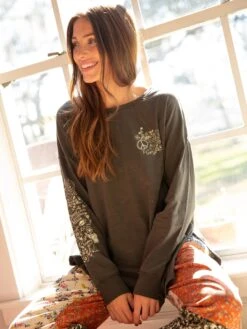 Natural Life Doodle Tee - Washed Charcoal