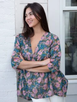 Natural Life Tunic-In-A-Bag - Pink Blue Floral