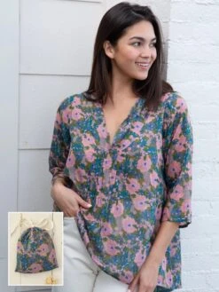 Natural Life Tunic-In-A-Bag - Pink Blue Floral 6 Natural Life Tunic-In-A-Bag - Pink Blue Floral -Natural Life Shop VP3A5709 2