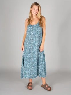 Natural Life Coco Cotton Cover-Up Midi Dress - Blue Floral Vines -Natural Life Shop VP3A7606
