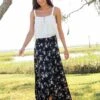 Natural Life Favorite Convertible Skirt - Black Multi Rose
