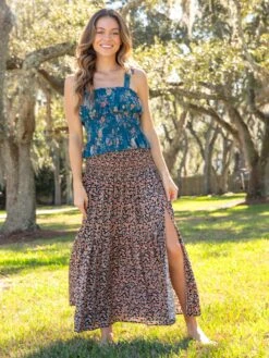 Natural Life Angelina Midi Skirt - Autumn Blossom -Natural Life Shop VP3A9079